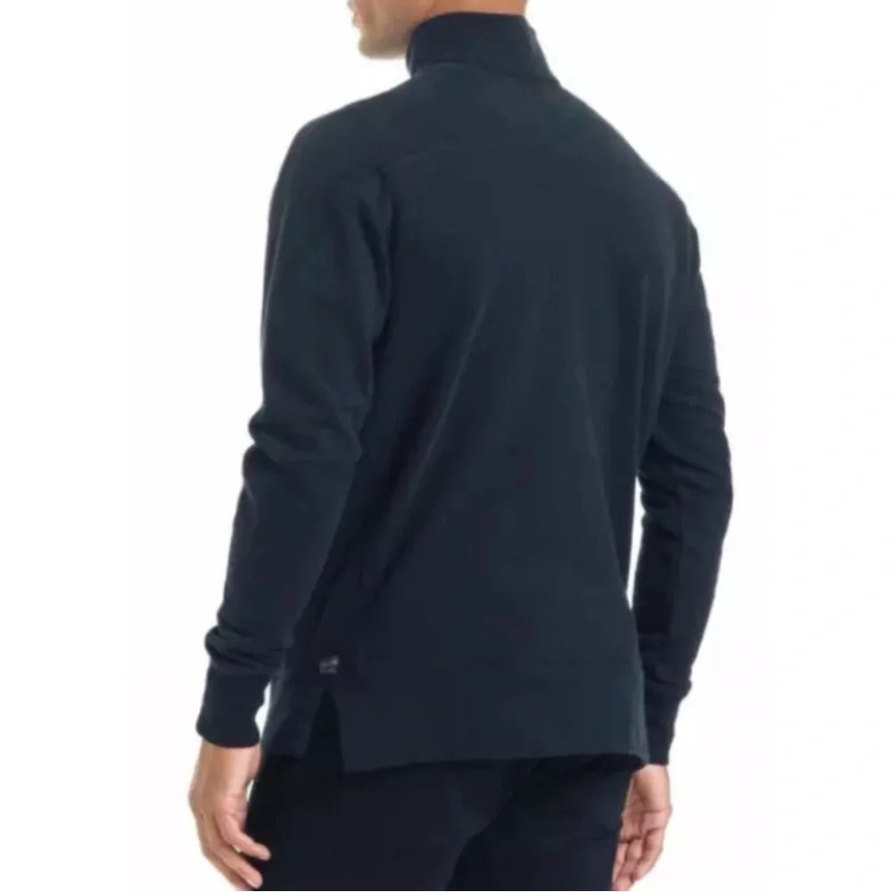 GOODMAN BRAND Men’s 1/4 Zip Mock Neck Navy Blue Pull Over Long Seeve size XXL - Picture 3 of 6